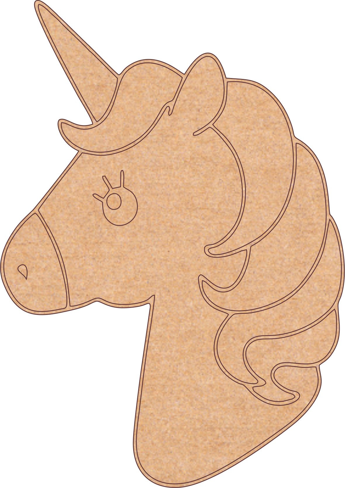 MDF Unicorn Pre-Marked Cutout