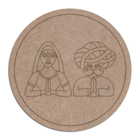 MDF Pre-Marked "Padharo Sa" Male and Female Figurines