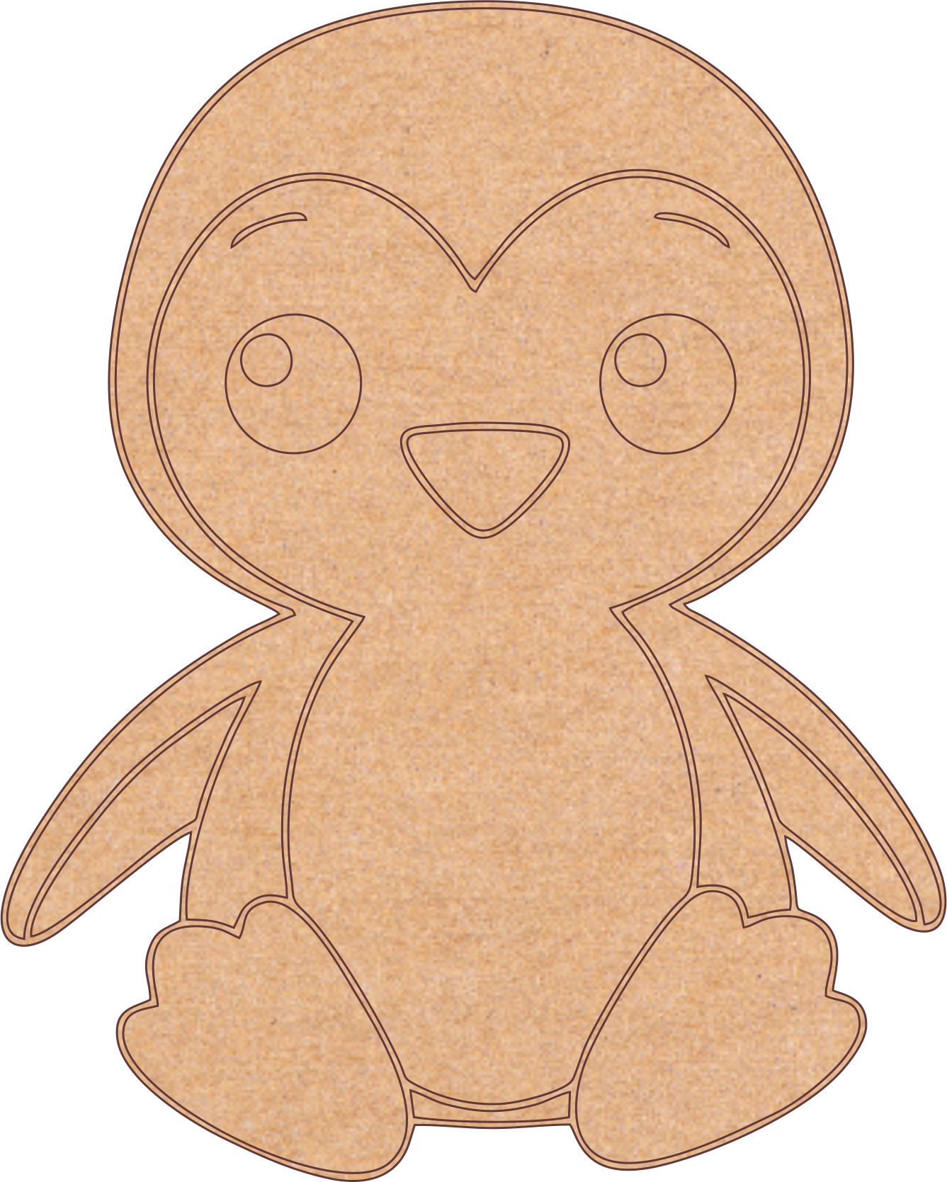 MDF Penguins Pre-Marked Cutout