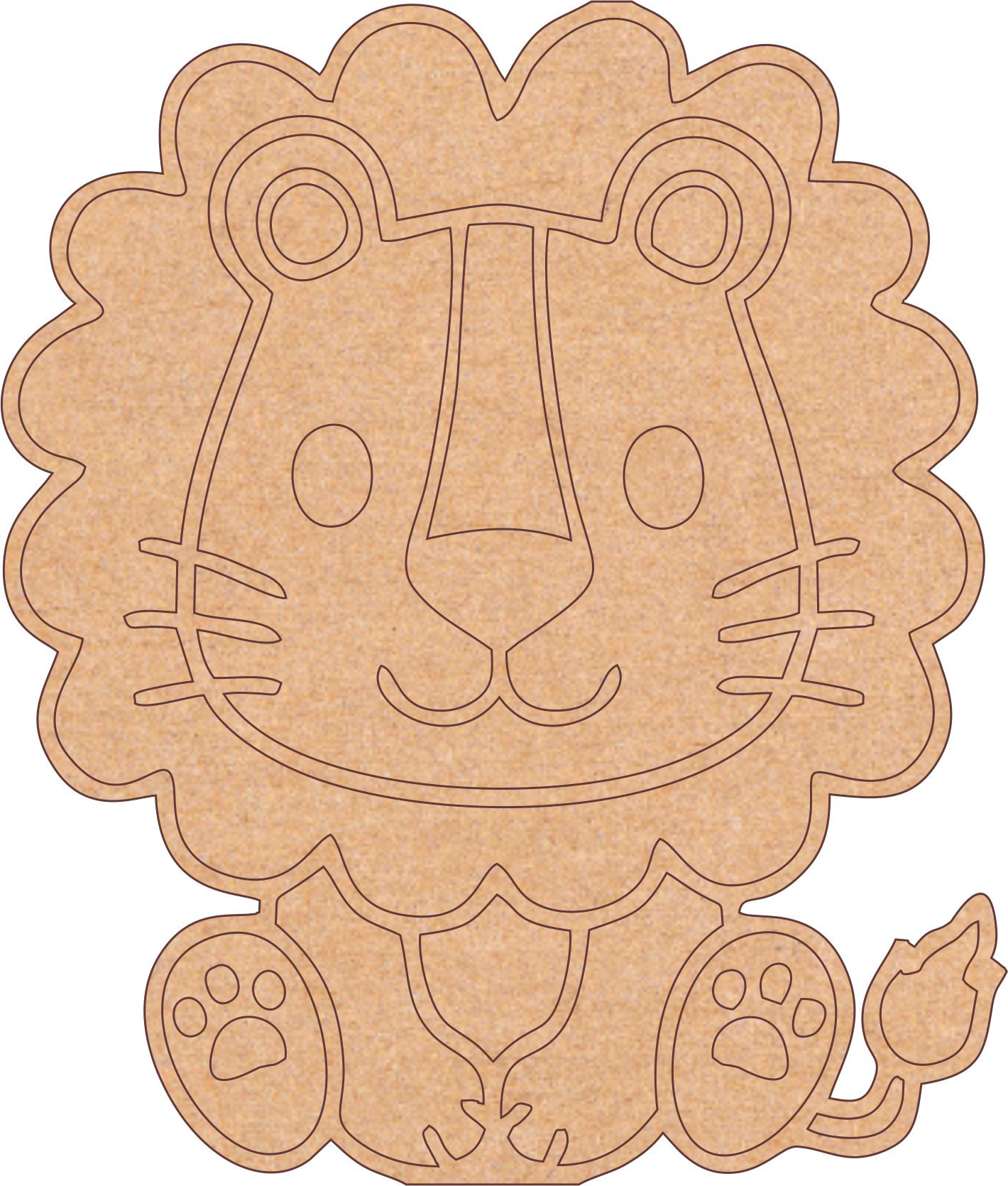 MDF Lion Pre-Marked Cutout