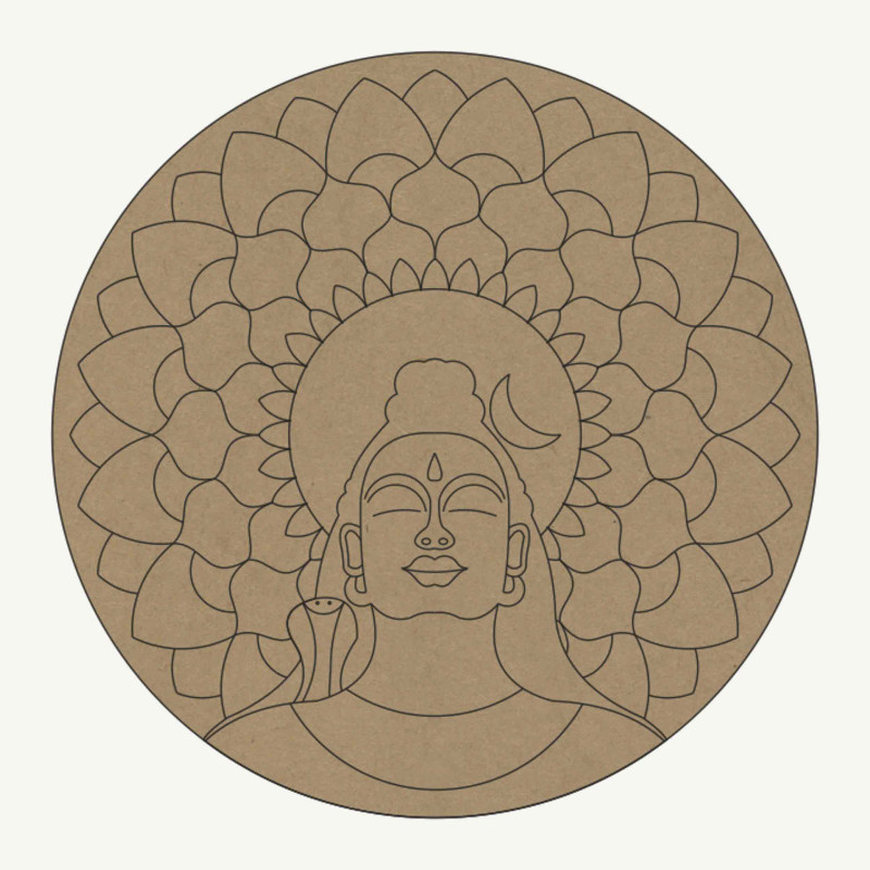 MDF Pre-Marked Mahadev on Round Base