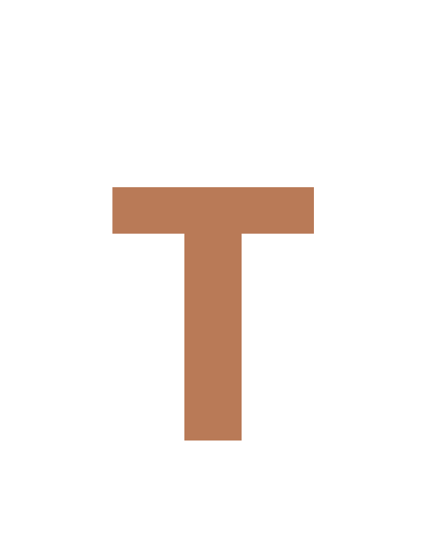 (T) Alphabet Monogram Cutout