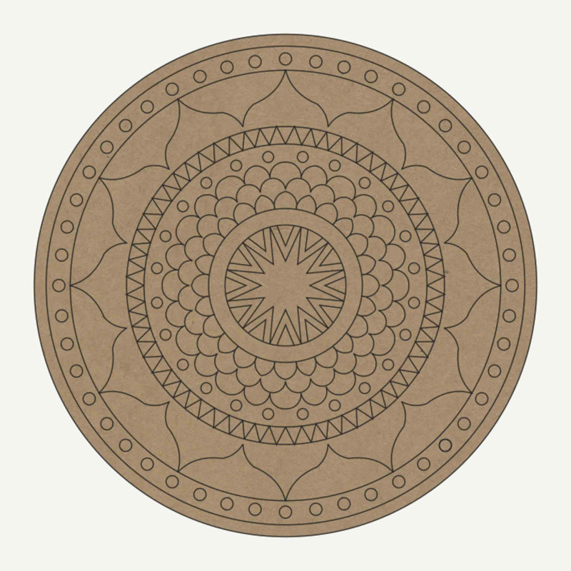 MDF Pre-Marked Mandala on Round Base