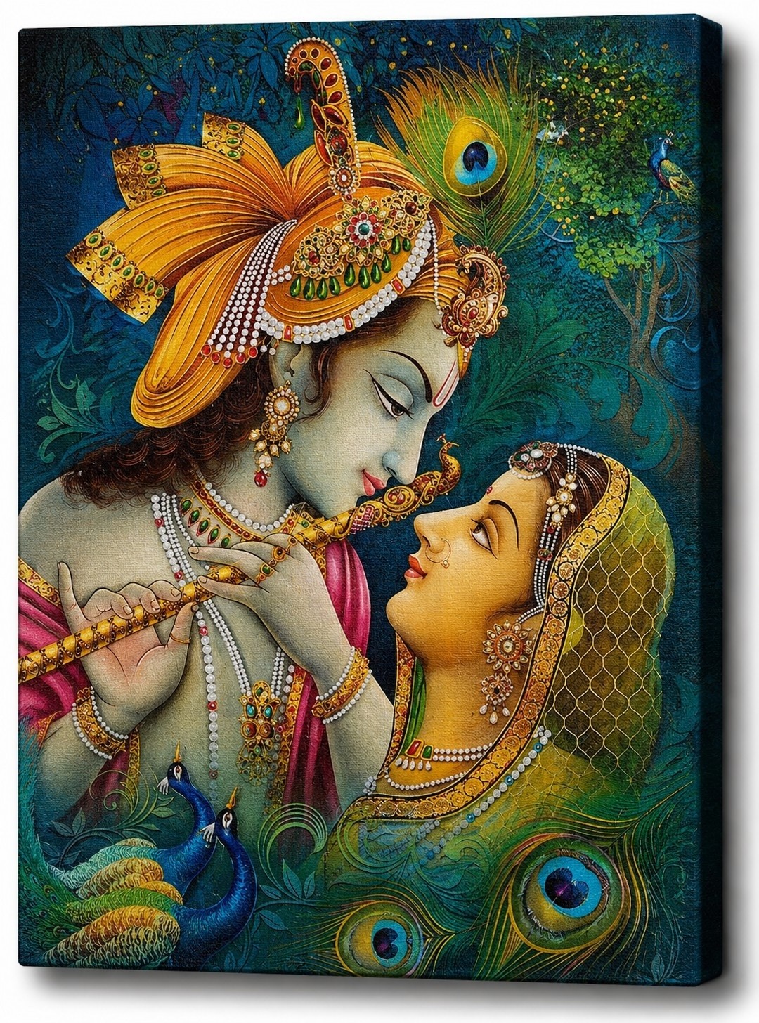 Radha Krishna Divine Love Canvas Painting