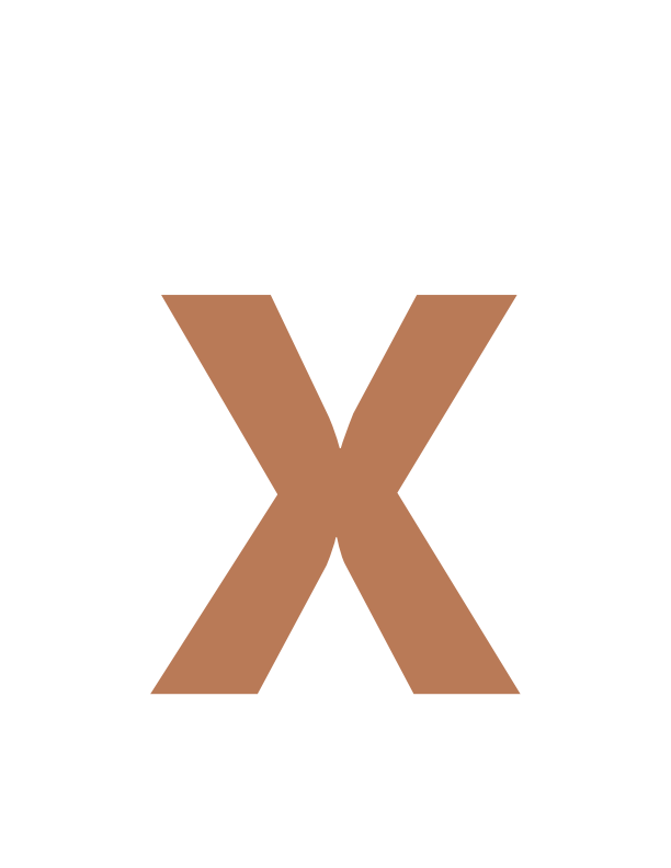 (X) Alphabet Monogram Cutout