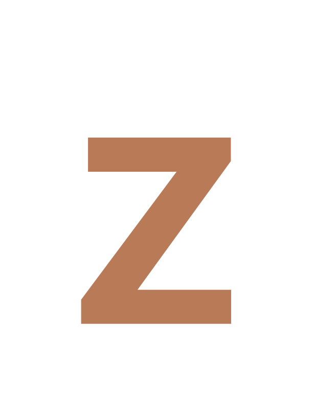 (Z) Alphabet Monogram Cutout