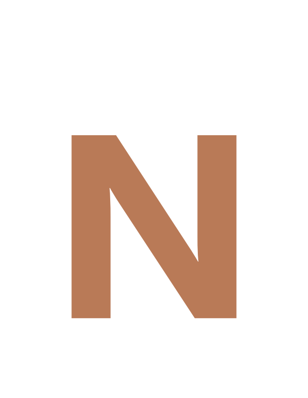 (N) Alphabet Monogram Cutout