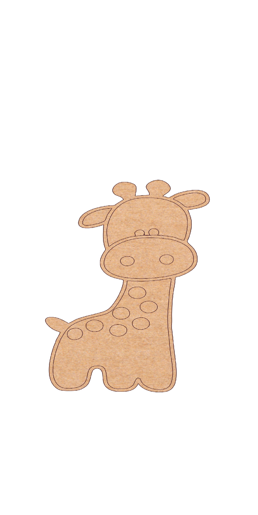 MDF Giraffe Pre Marked Cutout