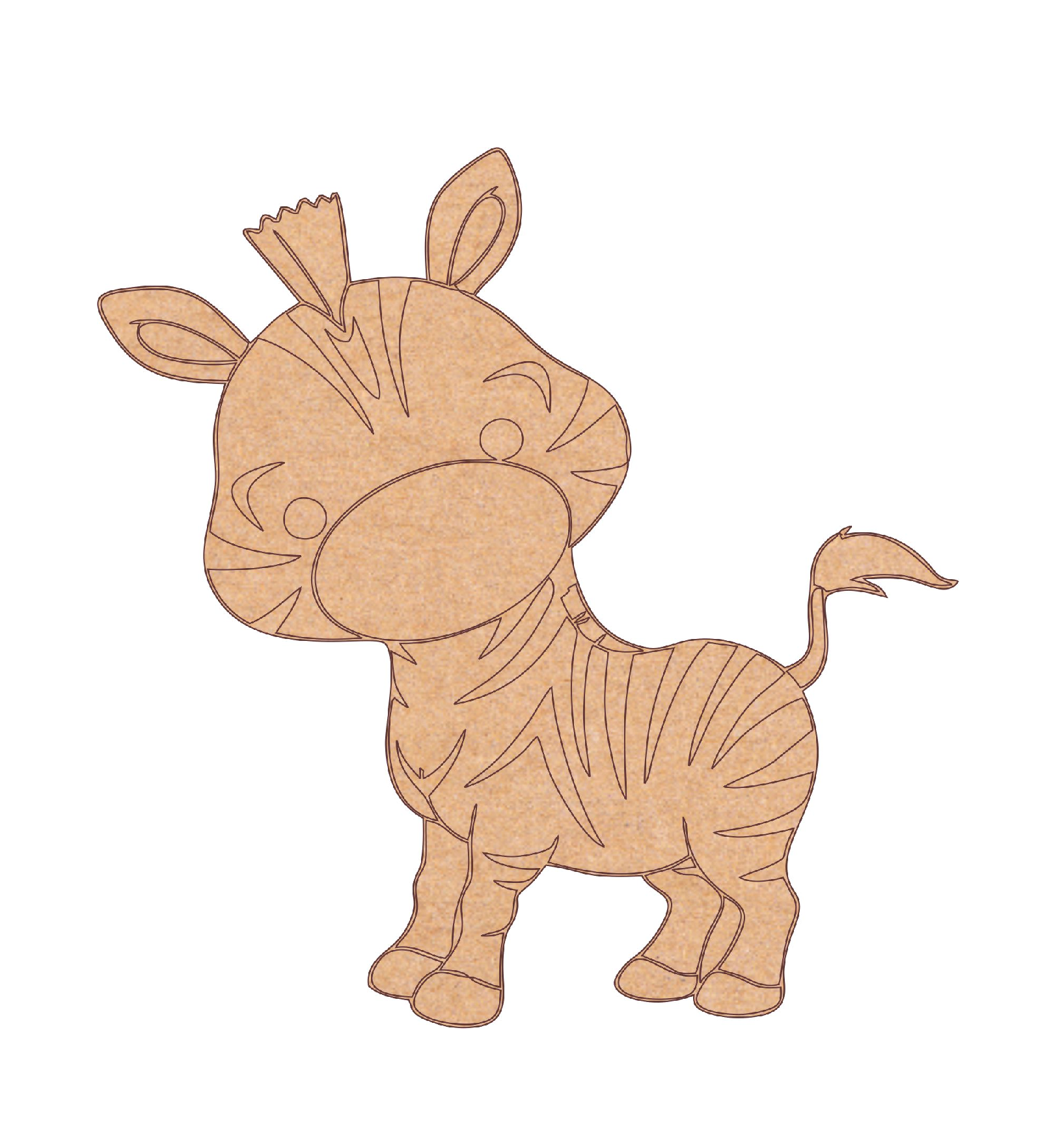 MDF Zebra Pre-Marked Cutout