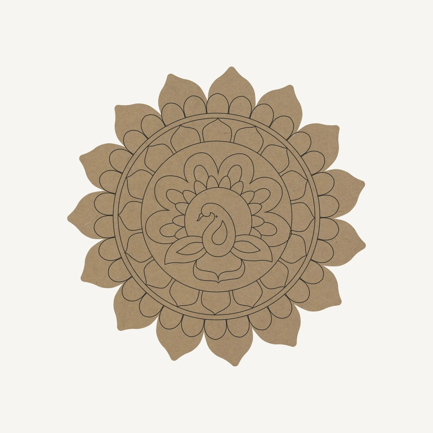 MDF Pre-Marked Peacock Rangoli